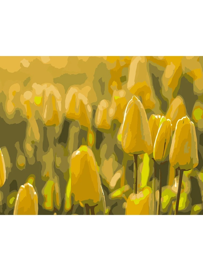 Набор для росписи по номерам Желтые тюльпаны Strateg цвет разноцветный ЦБ-00228135 SKT000928293 фото