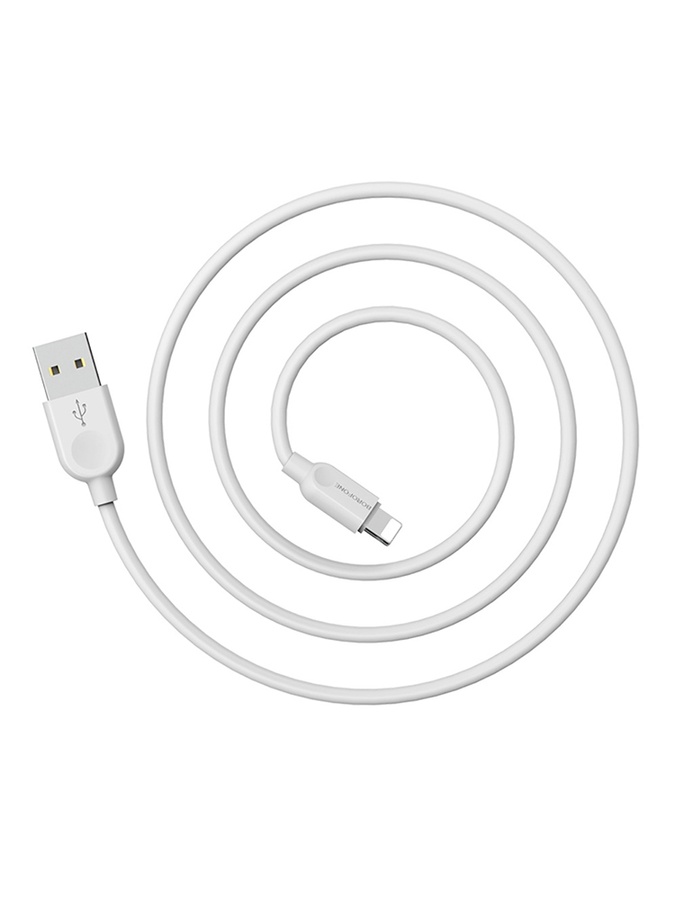 Кабель Borofone BX14 USB to Lightning 2m цвет белый ЦБ-00220478 SKT000909898 фото