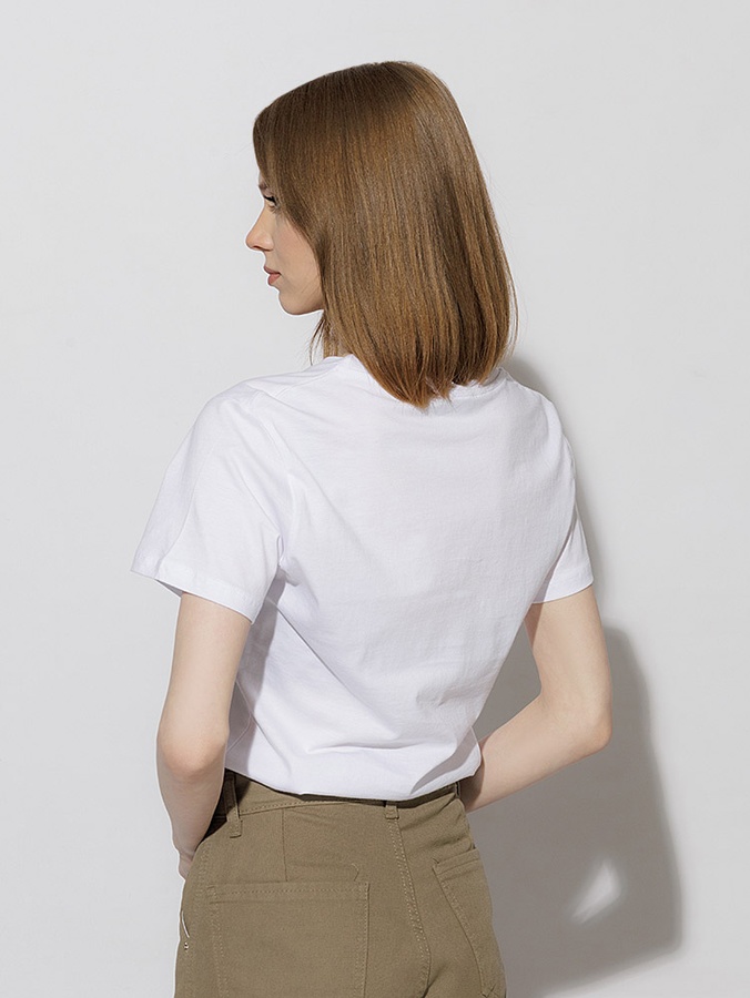 Жіноча футболка регуляр 42 колір білий ЦБ-00216232 SKT000900237 фото