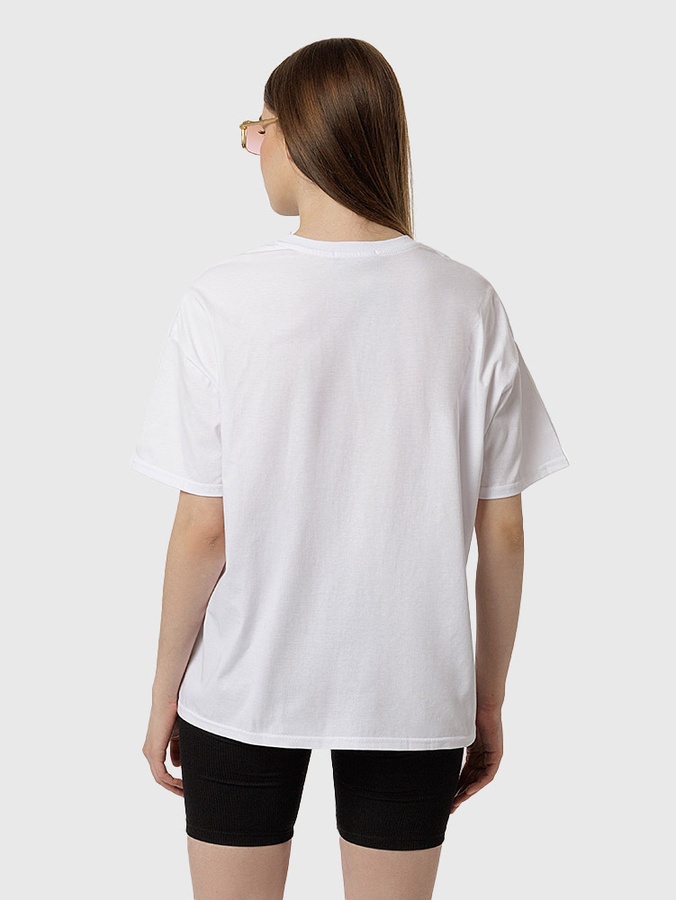 Жіноча футболка оверсайз 46 колір білий ЦБ-00218099 SKT000903907 фото
