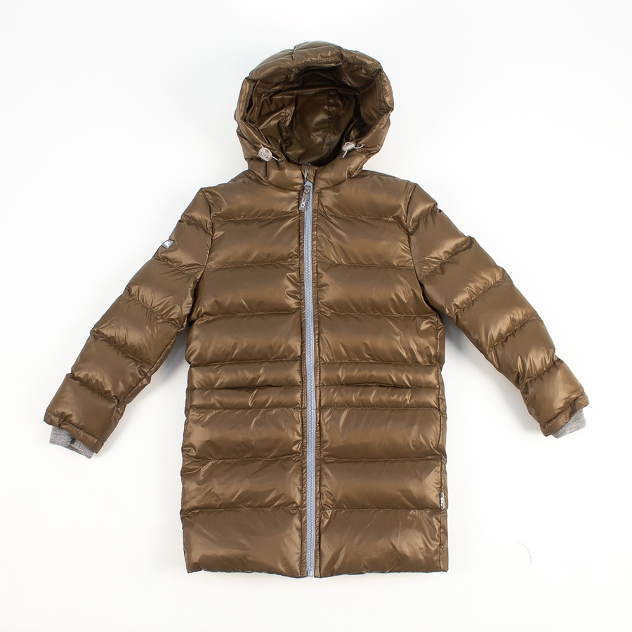 Куртка длинная на девочку, зимняя цвет хаки ЦБ-00140674, 128