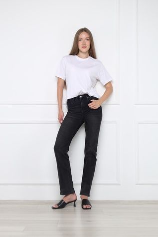 Джинси straight slim жіночі колір темно-сірий 36 ЦБ-00295744 фото