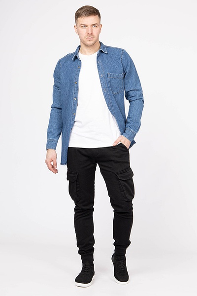 Сорочка джинсова чоловіча 44 колір індіго ЦБ-00186157 SKT000730004 фото