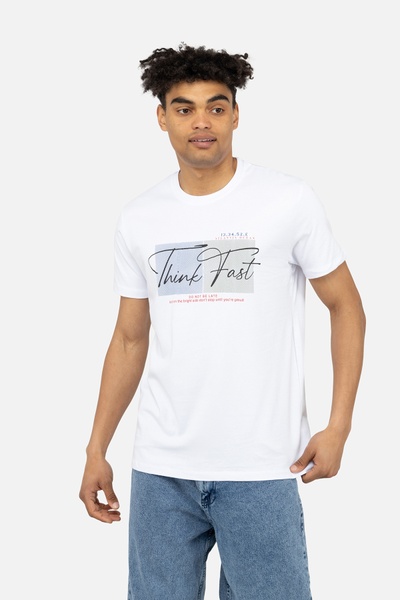 Чоловіча футболка з коротким рукавом 54 колір білий ЦБ-00243178 SKT000967290 фото
