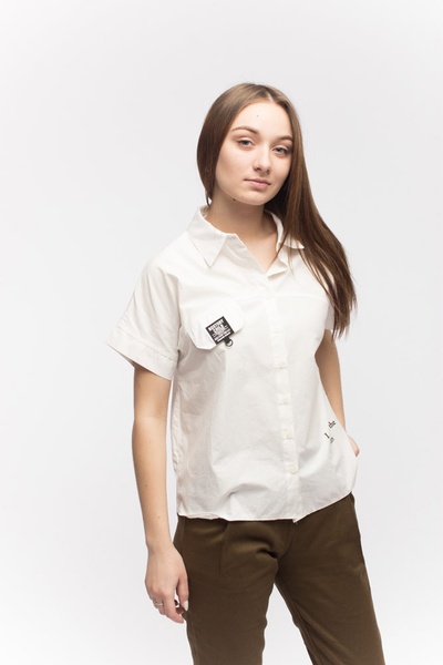 Рубашка короткая женская 42 цвет молочный ЦБ-00149812 SKT000512301 фото
