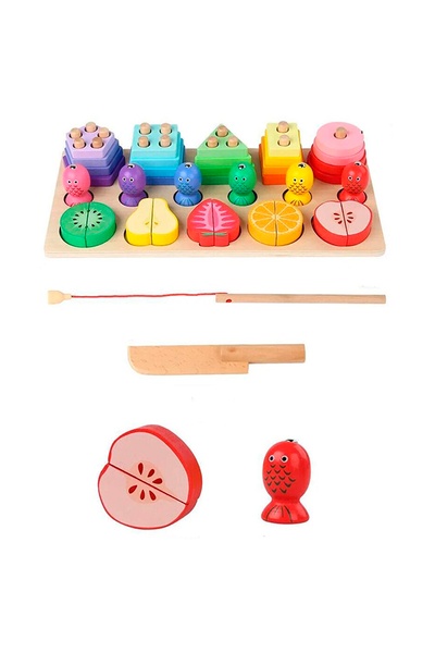 Дерев'яна розвиваюча іграшка "Логіка" колір різнокольоровий ЦБ-00236642 SKT000952640 фото