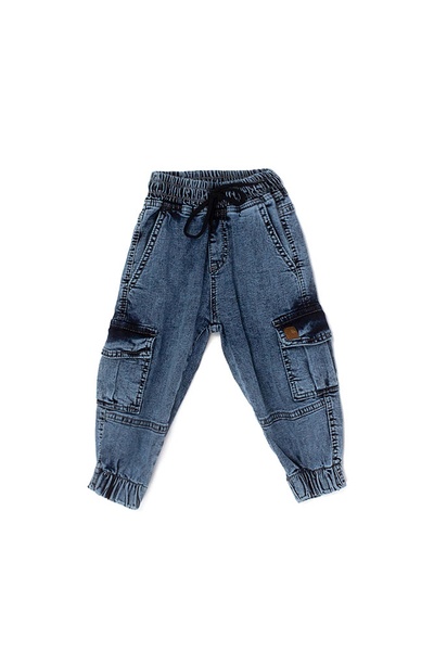 Джогеры джинсовые на мальчика 110 цвет синий ЦБ-00165726 SKT000558598 фото