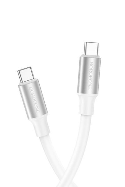 USB кабель Borofone BX82 Type-C - Type-C 3A 60W PD 1 м колір білий ЦБ-00204673 SKT000876735 фото