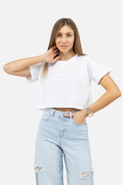 Жіноча футболка з коротким рукавом 46 колір білий ЦБ-00242214 SKT000964005 фото