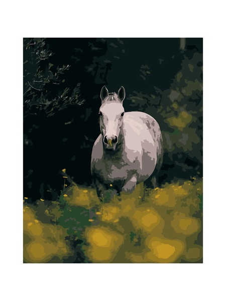 Набір для розпису по номерах "Кінь серед квітів" Strateg колір різнокольоровий ЦБ-00228137 SKT000928295 фото