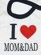 Слюнявчик "I love MOM & DAD" для хлопчика колір білий ЦБ-00217531 SKT000902801 фото 2