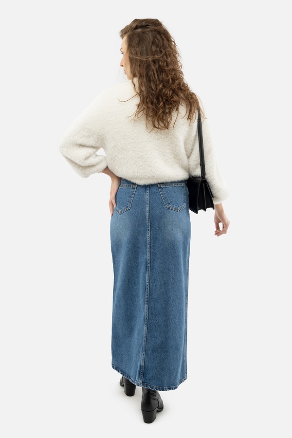 Жіноча джинсова спідниця 46 колір синій ЦБ-00233551 SKT000941741 фото