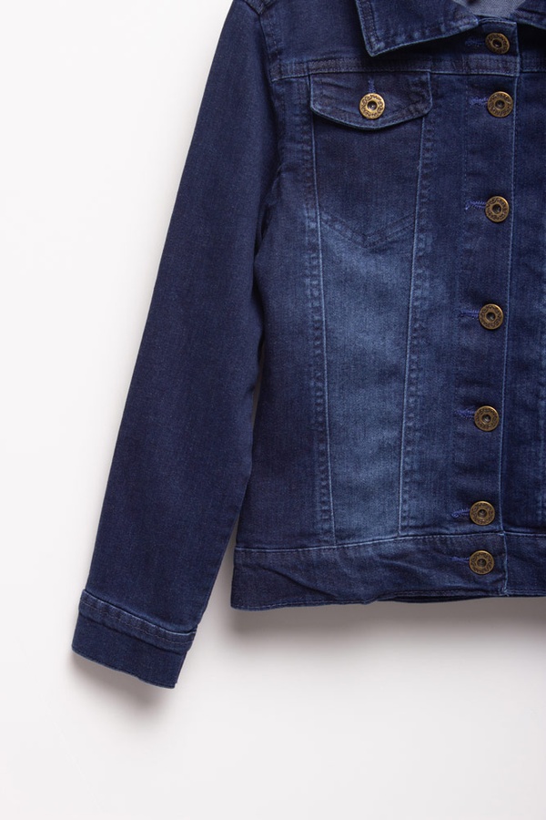 Куртка джинсовая короткая на девочку 152 цвет темно-синий ЦБ-00114291 SKT000509411 фото
