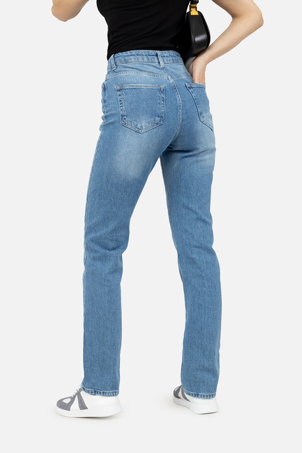 Женские джинсы-straight 38 цвет голубой ЦБ-00247185 SKT000986373 фото