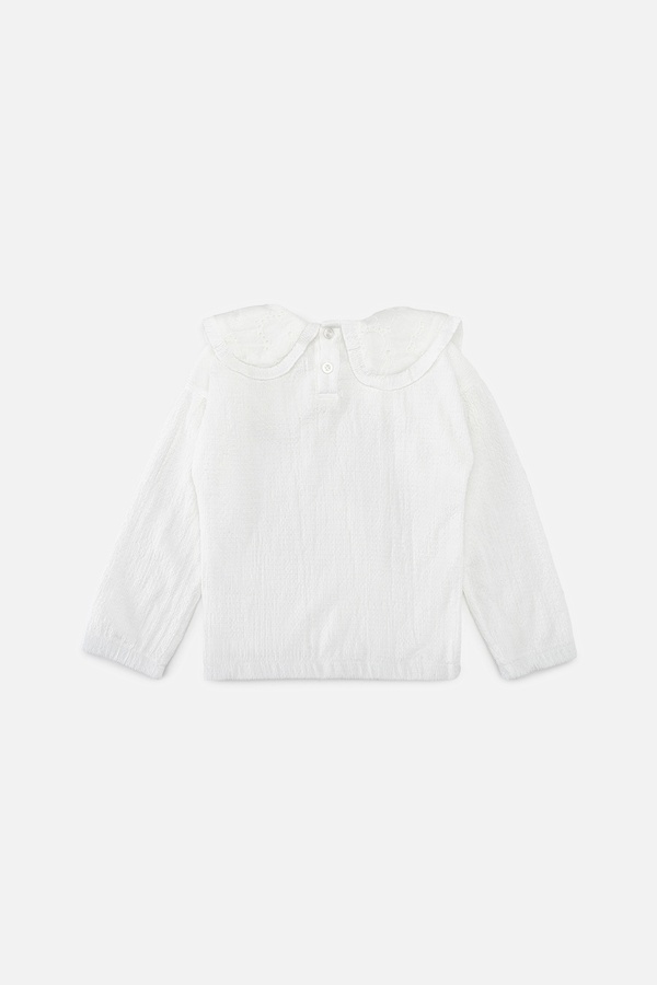 Блуза с длинным рукавом для девочки 104 цвет белый ЦБ-00243484 SKT000968132 фото