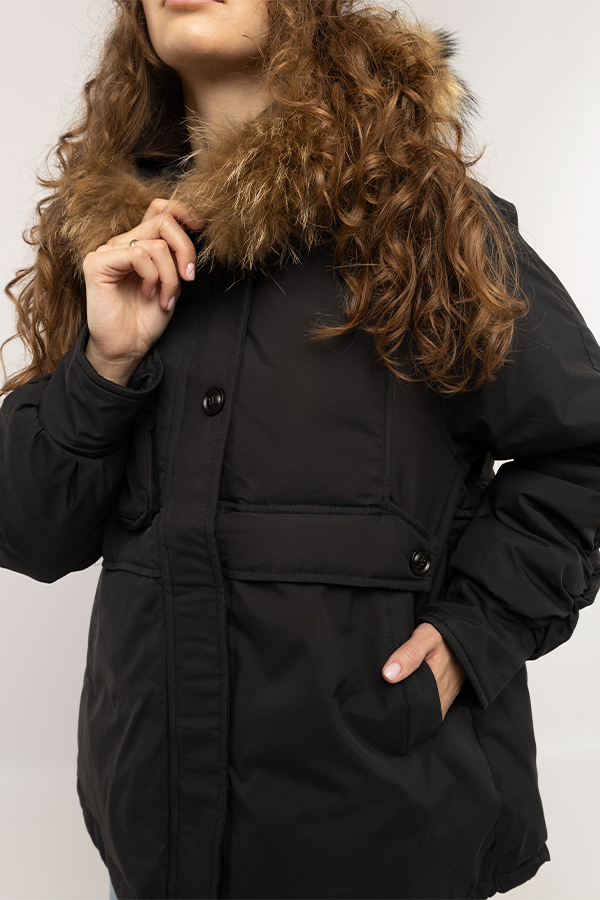 Жіноча куртка 44 колір чорний ЦБ-00223826 SKT000918323 фото