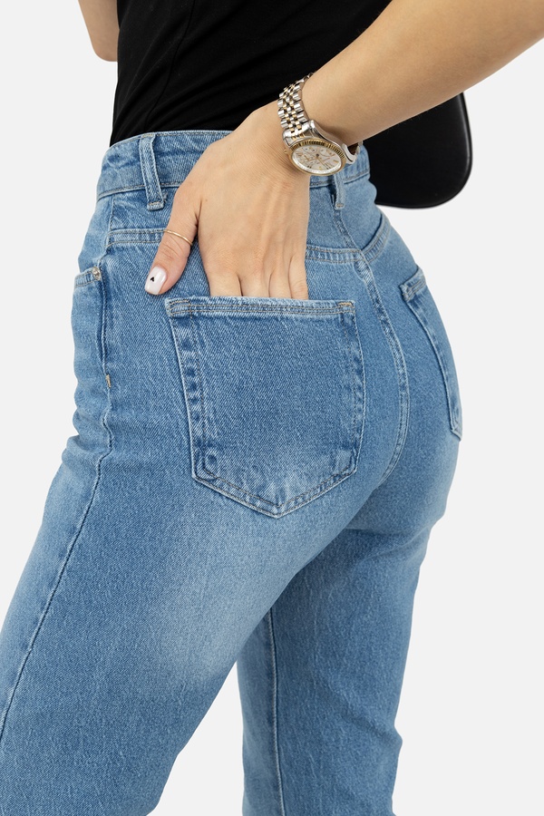 Женские джинсы-straight 38 цвет голубой ЦБ-00247185 SKT000986373 фото