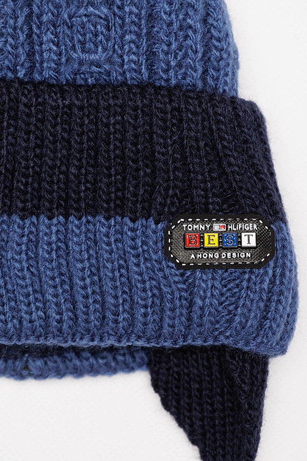 Комплект шапка-шарф на мальчика 42-44 цвет синий ЦБ-00201714 SKT000871164 фото