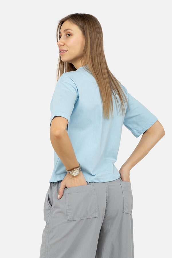 Жіноча футболка з коротким рукавом 44 колір блакитний ЦБ-00246952 SKT000985753 фото