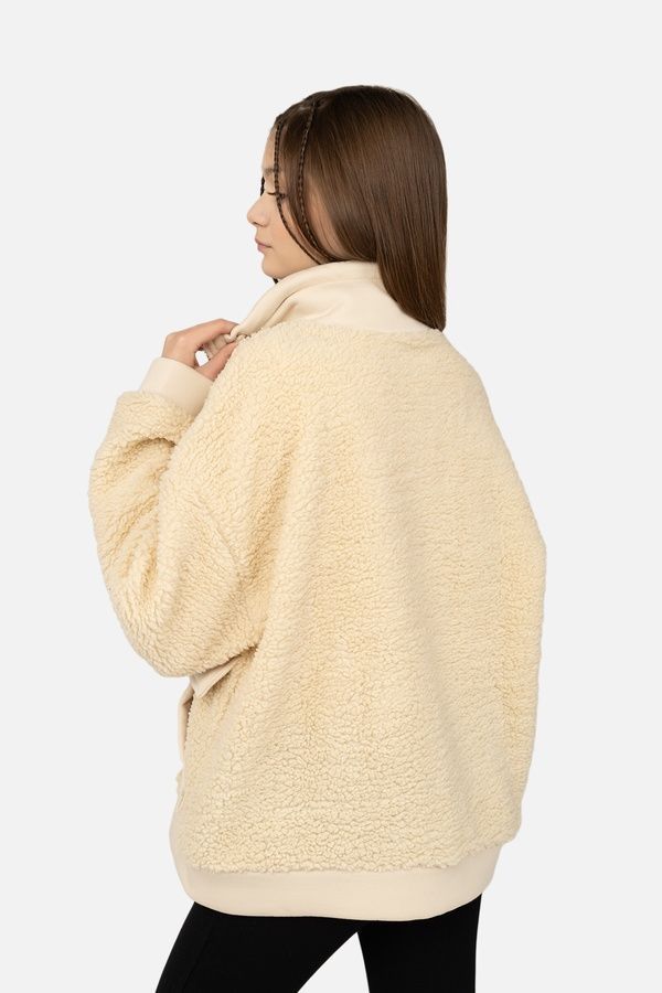 Кофта спортивна жіноча, на застібці колір молочний 48 ЦБ-00268986 фото