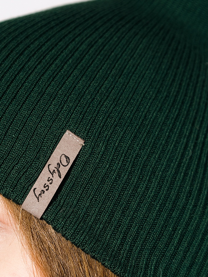 Жіноча шапка 56-58 колір темно-зелений ЦБ-00226810 SKT000924968 фото