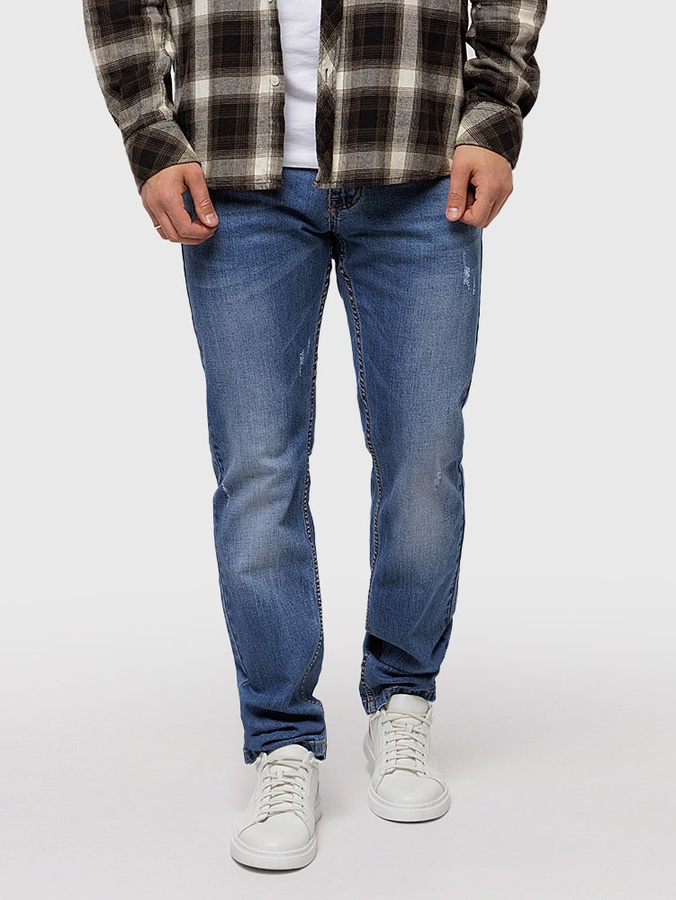 Чоловічі джинси регуляр 48 колір синій ЦБ-00220237 SKT000909234 фото