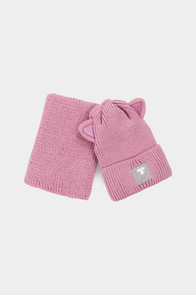 Комплект шапка та снуд для дівчинки 52-54 колір рожевий ЦБ-00234121 SKT000943402 фото