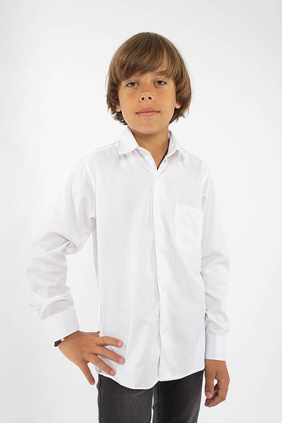 Рубашка на мальчика 152 цвет белый ЦБ-00166000 SKT000559327 фото