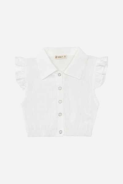 Блуза з коротким рукавом для дівчинки 134 колір білий ЦБ-00243489 SKT000968165 фото