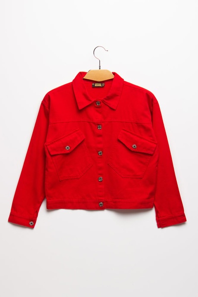 Куртка джинсова жіноча 42 колір червоний ЦБ-00156072 SKT000530339 фото