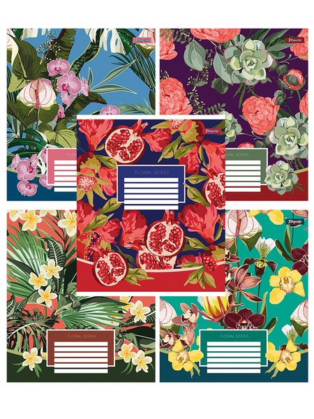 Тетрадь в линейку 24 листов Floral series цвет разноцветный ЦБ-00222617 SKT000915658 фото