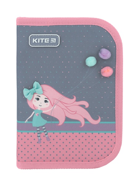 Пенал Kite для девочек Pretty Girl цвет серо-розовый ЦБ-00225088 SKT000921783 фото