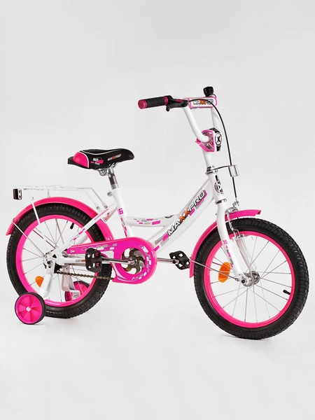 Дитячий двоколісний велосипед MAXXPRO 16 "дюймів колір біло-рожевий ЦБ-00213411 SKT000893663 фото