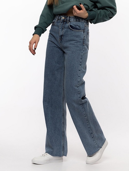Жіночі джинси прямі 46 колір блакитний ЦБ-00214121 SKT000895668 фото