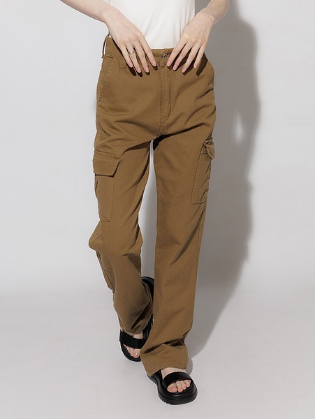 Женские джинсы регуляр с карманом 44 цвет коричневый ЦБ-00219872 SKT000908521 фото