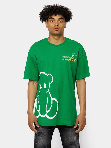 Мужская футболка оверсайз 50 цвет зеленый ЦБ-00219871 SKT000908516 фото