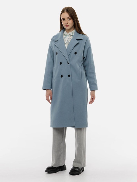 Женское пальто оверсайз 46 цвет голубой ЦБ-00214711 SKT000896952 фото