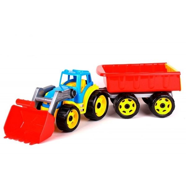Машина "Трактор с ковшом и прицепом" цвет разноцветный 00-00188002 SKT000218195 фото