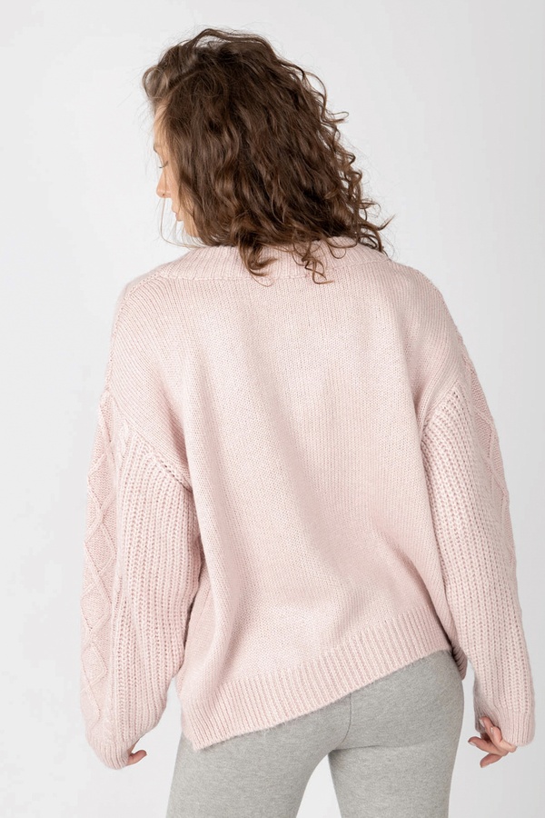 Жіночий пуловер 46 колір пудровий ЦБ-00237055 SKT000953418 фото