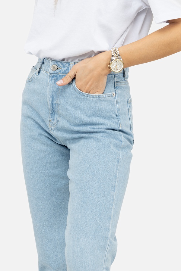 Жіночі джинси mom 38 колір блакитний ЦБ-00247182 SKT000986352 фото