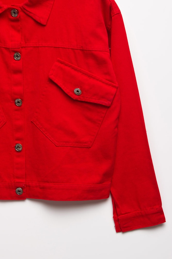 Куртка джинсова жіноча 42 колір червоний ЦБ-00156072 SKT000530339 фото