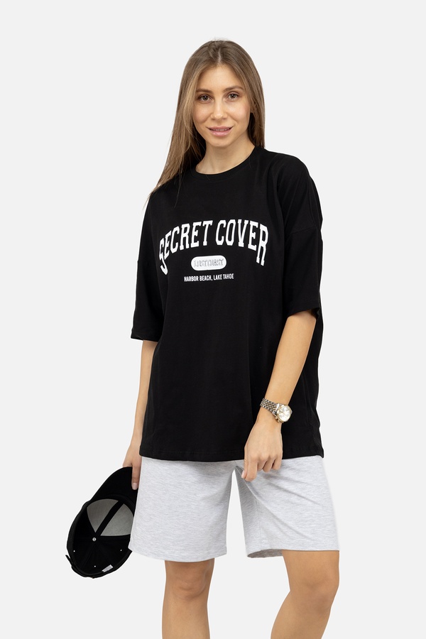 Жіноча футболка з коротким рукавом 44 колір чорний ЦБ-00246958 SKT000985777 фото