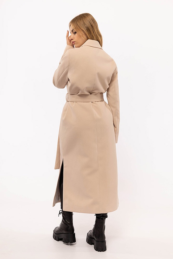 Жіноче пальто 42 колір бежевий ЦБ-00190125 SKT000842000 фото
