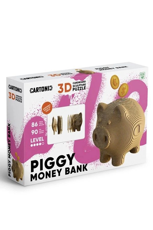 Картонний 3D конструктор "Cartonic Piggy Money Bank" Cartonic CARTPIGGY ЦБ-00275382 фото