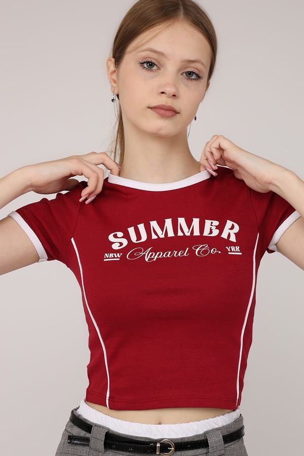 Футболка с коротким рукавом женская цвет красный 44