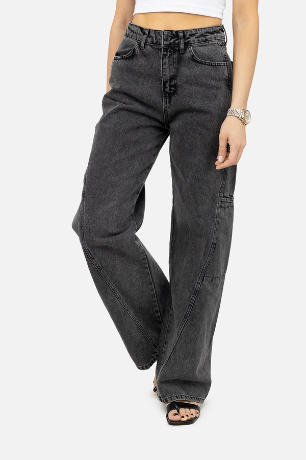 Женские джинсы палаццо 38 цвет серый ЦБ-00241691 SKT000962456 фото