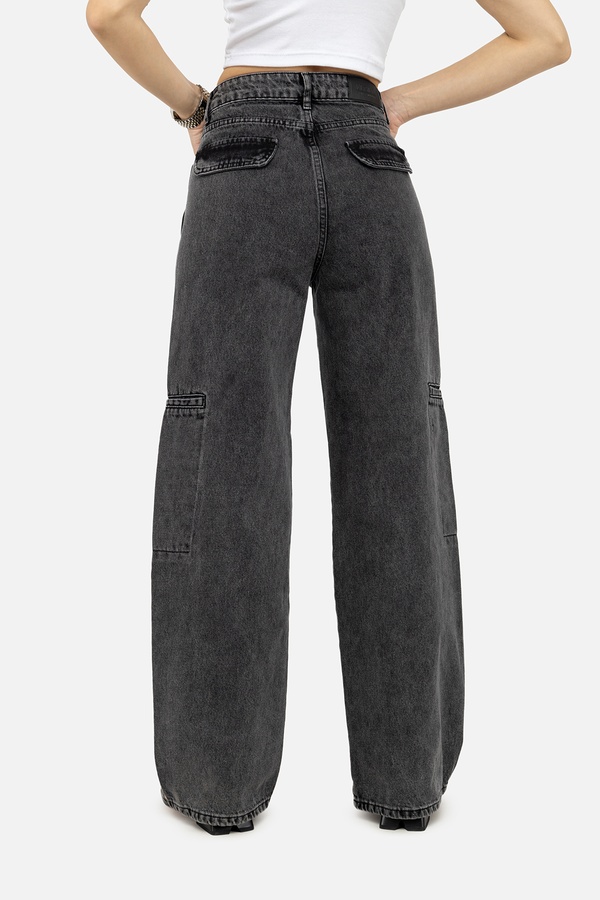 Женские джинсы палаццо 38 цвет серый ЦБ-00241691 SKT000962456 фото