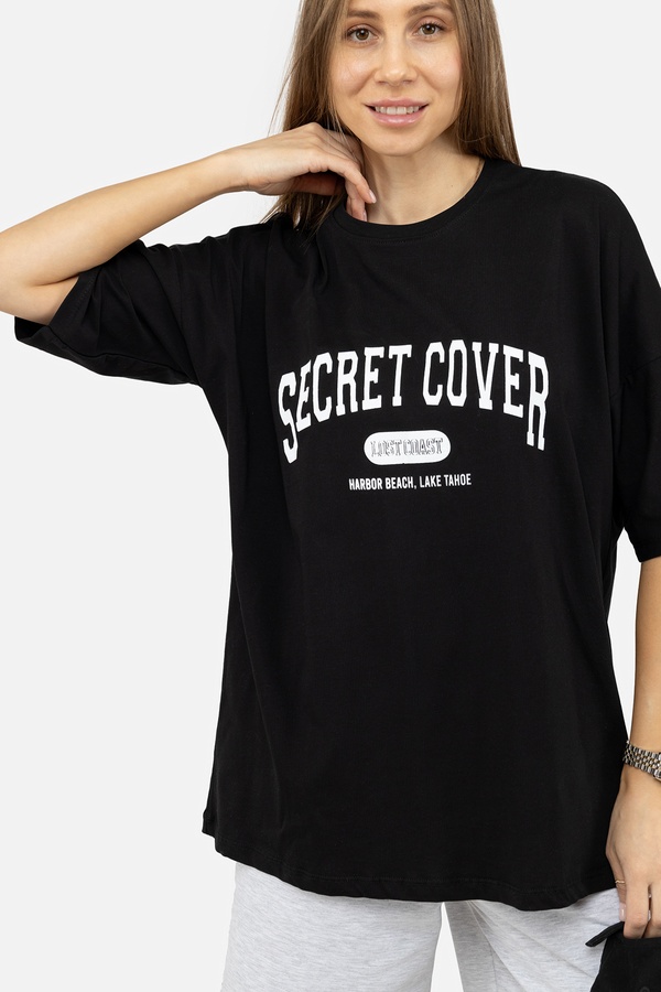 Жіноча футболка з коротким рукавом 44 колір чорний ЦБ-00246958 SKT000985777 фото
