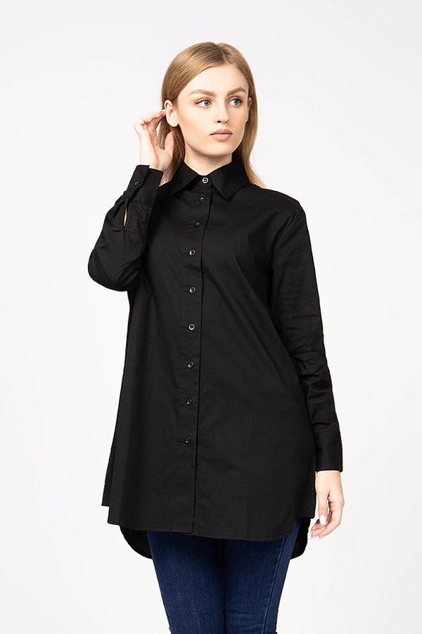 Блуза жіноча 48 колір чорний ЦБ-00173829 SKT000581493 фото