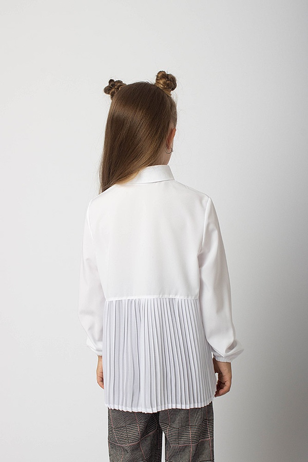 Блуза на дівчинку 140 колір білий ЦБ-00157521 SKT000533822 фото
